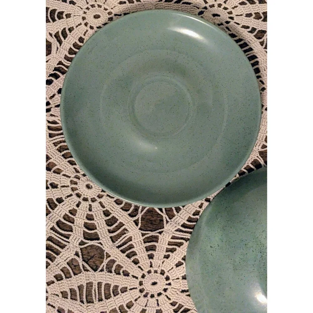 Vintage Taylor Smith Taylor Pebbleford Teal Oval Vegetable Bowl & Saucer,...
